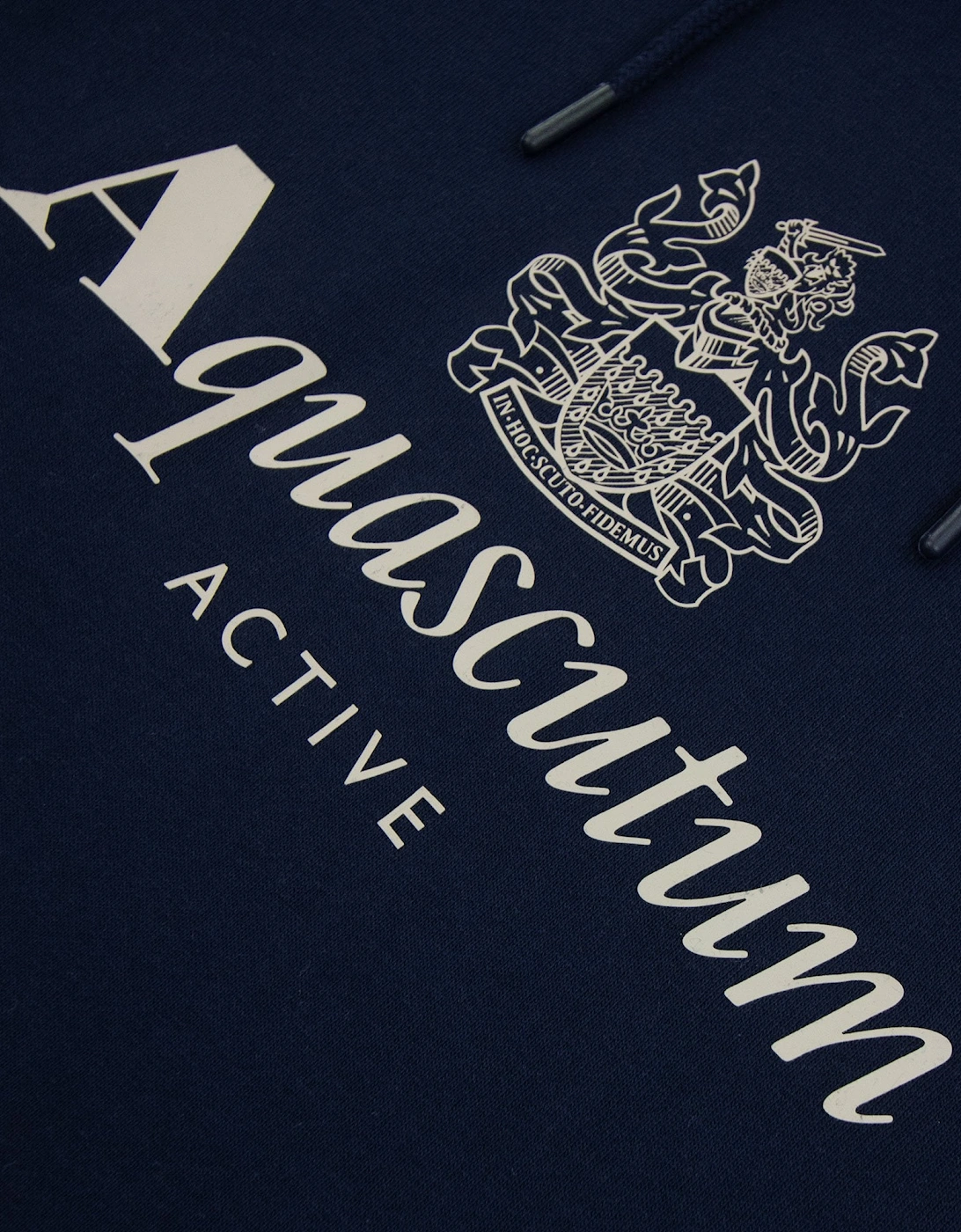 Aquascutum Active Big Logo Hoodie Navy