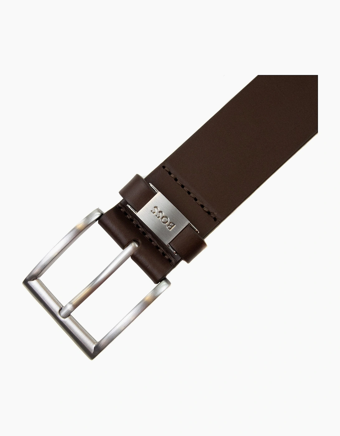 Hugo Boss Connio Branded Metal Trim Belt Dark Brown 002