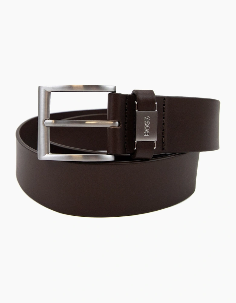 Hugo Boss Connio Branded Metal Trim Belt Dark Brown 002