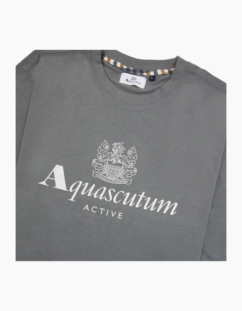 Aquascutum Active Big Logo T Shirt Charcoal