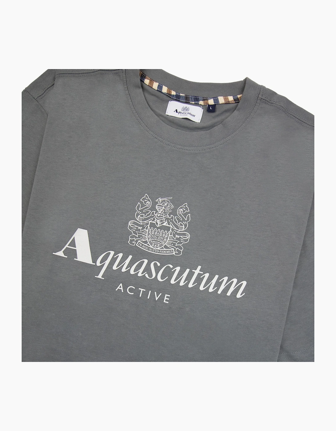 Aquascutum Active Big Logo T Shirt Charcoal