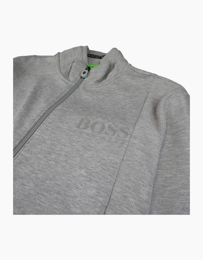 Hugo Boss Full Zip Funnel Cardigan Neck Grey
