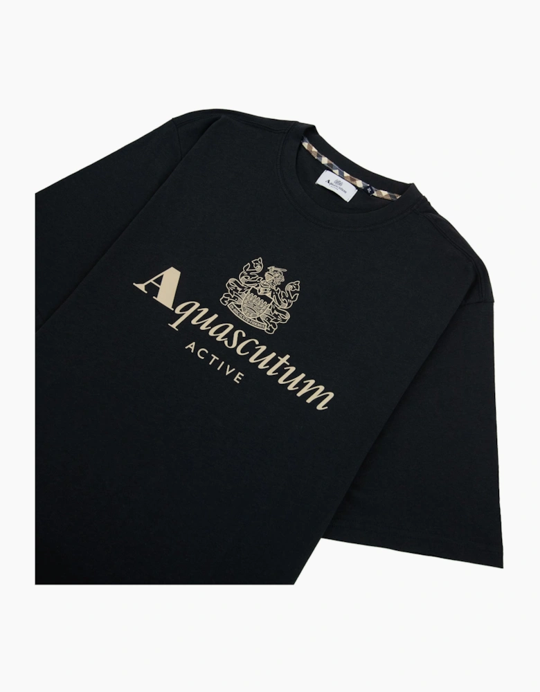 Aquascutum Active Big Logo T Shirt Black