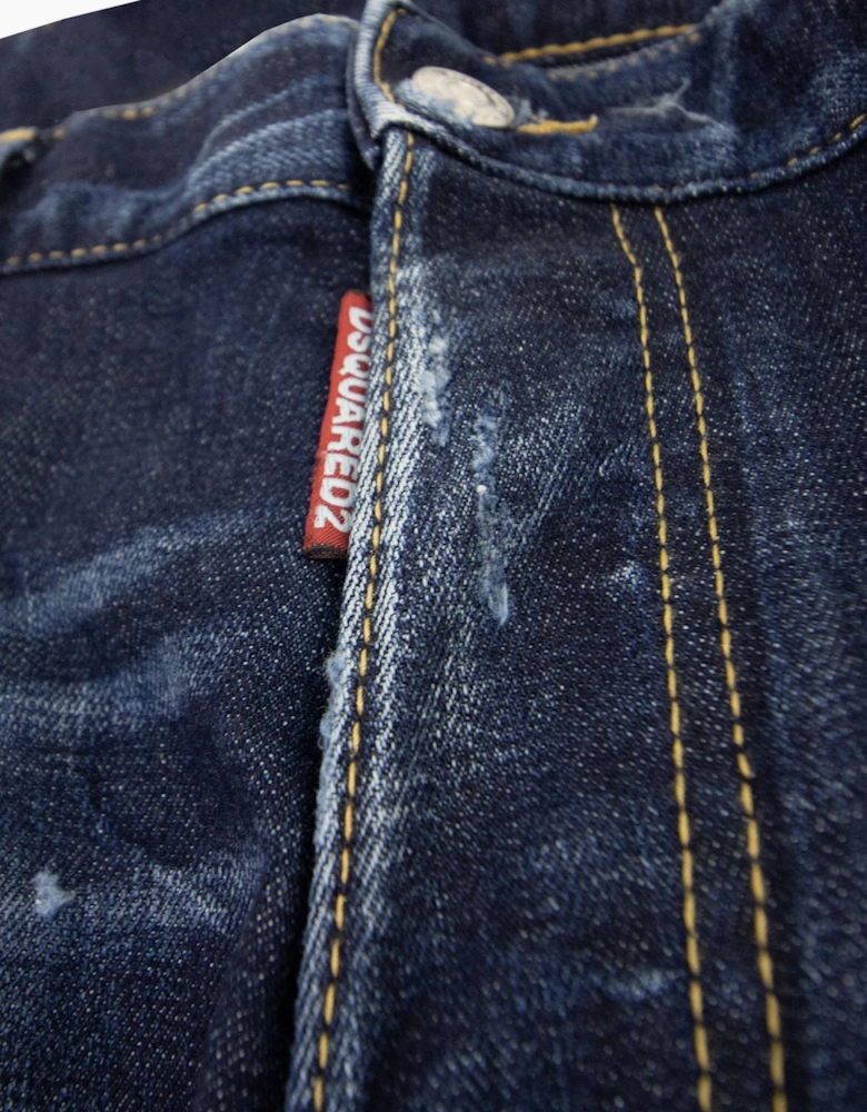 Dsquared2 Dark Ripped Red & Blue Spots Wash Cool Guy Jeans Denim 470