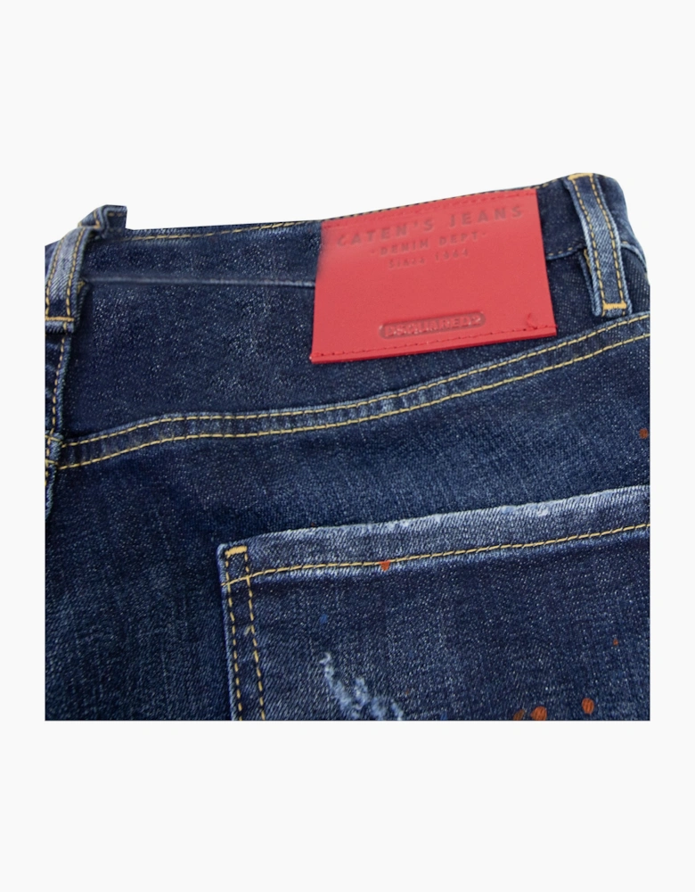 Dsquared2 Dark Ripped Red & Blue Spots Wash Cool Guy Jeans Denim 470