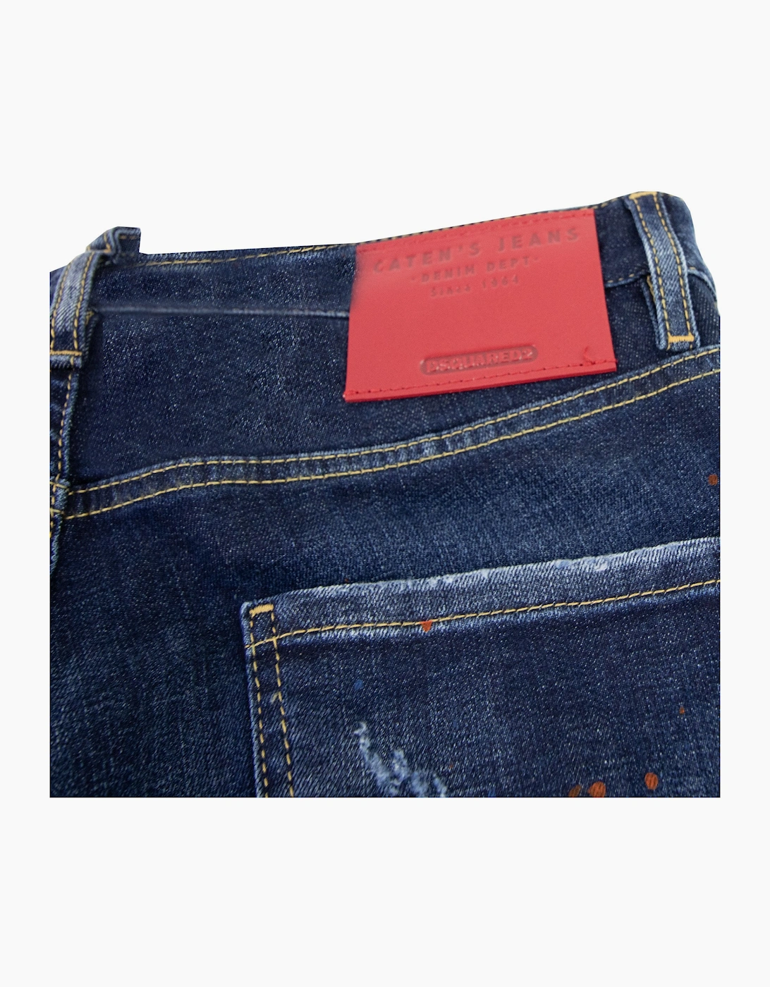 Dsquared2 Dark Ripped Red & Blue Spots Wash Cool Guy Jeans Denim 470