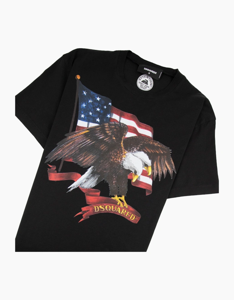 Dsquared2 Eagle Flag T-Shirt Black