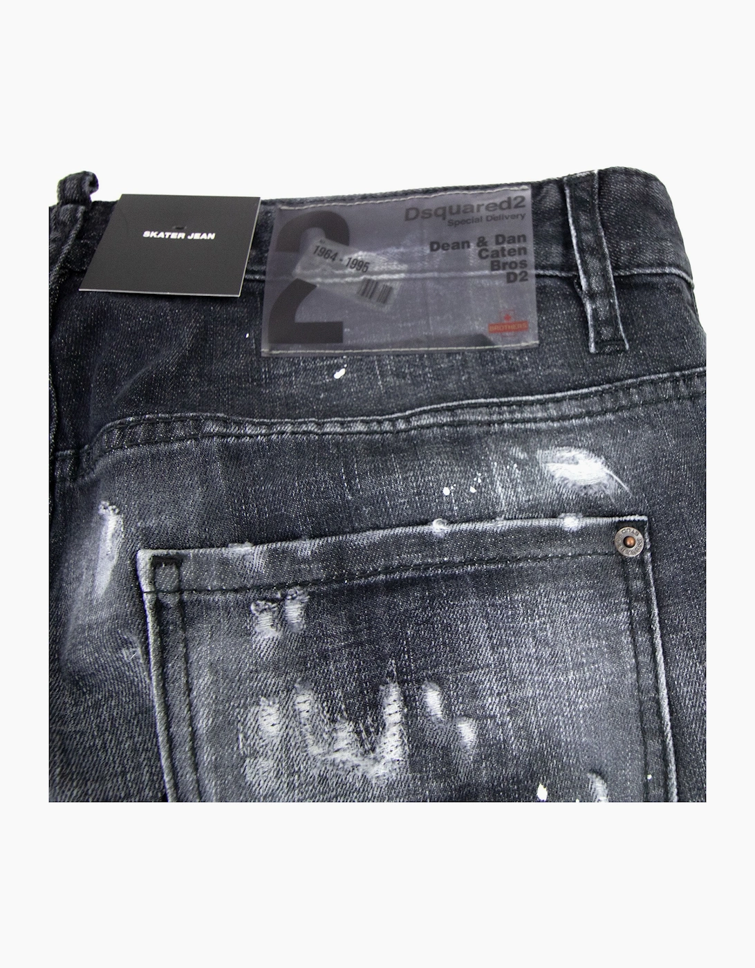 Dsquared2 Black Ripped Wash Skater Jean Black