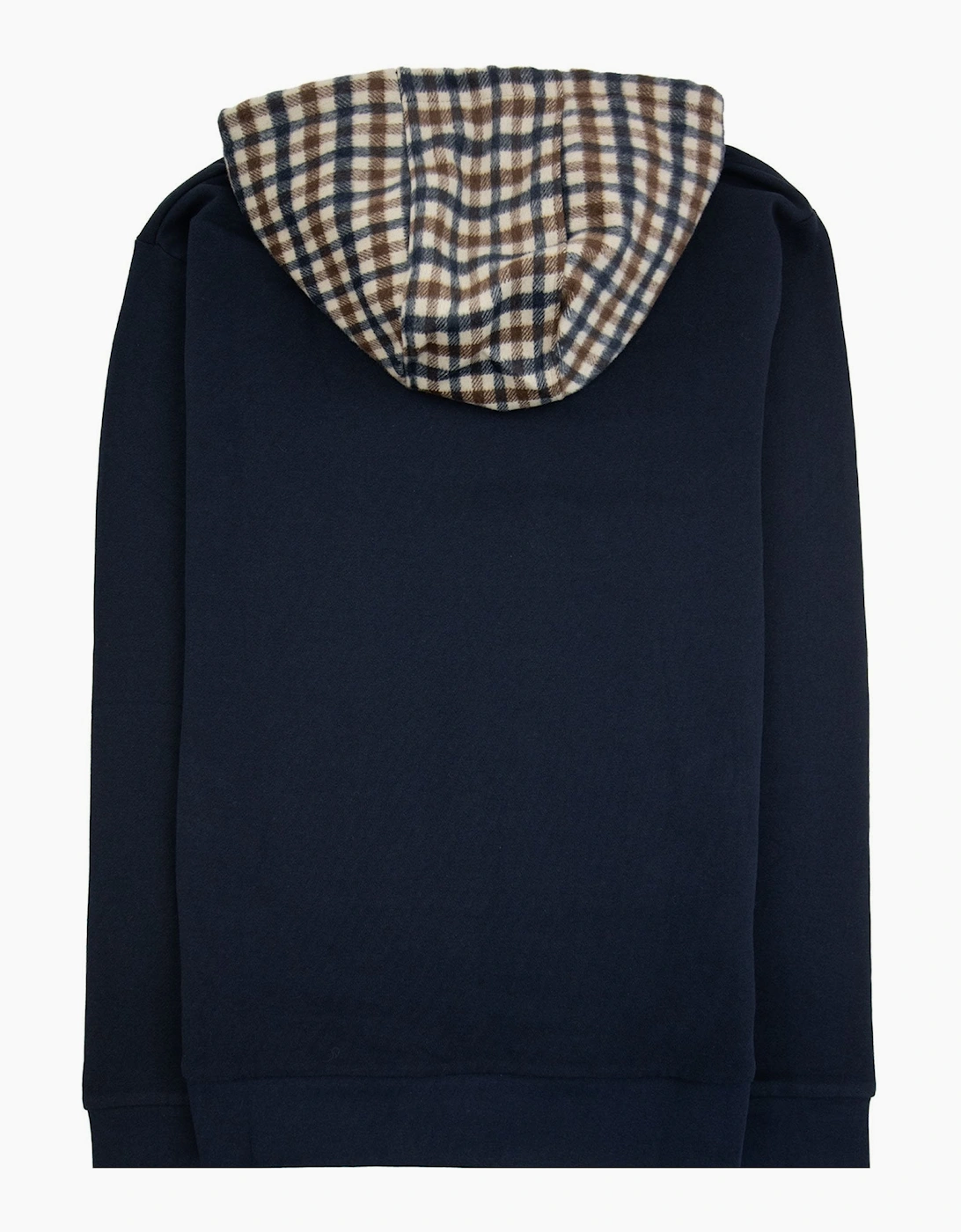 Aquascutum Active Club Check Merino Hoodie Navy