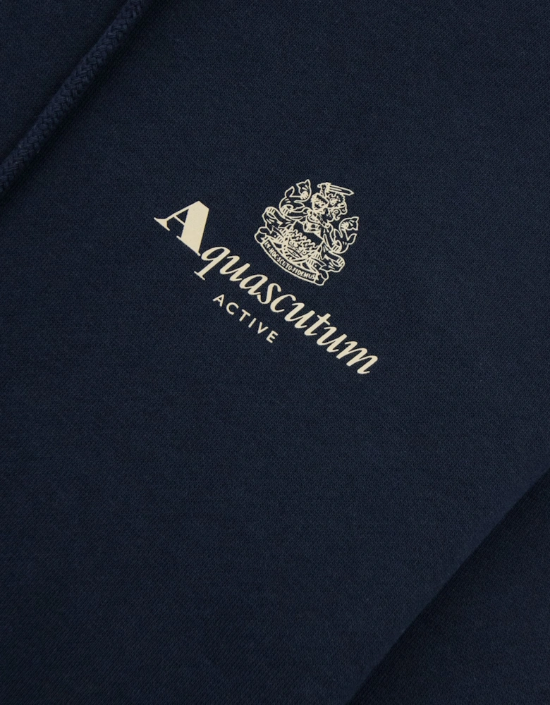 Aquascutum Active Club Check Merino Hoodie Navy