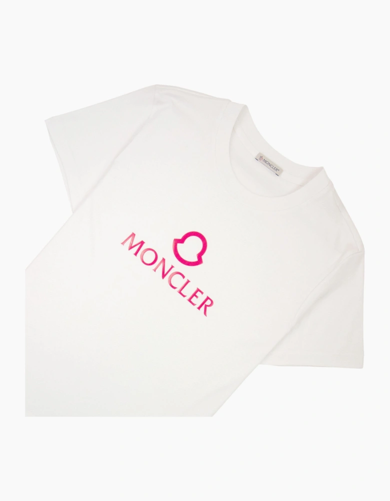 Moncler Women Ss Logo T Shirt White 001