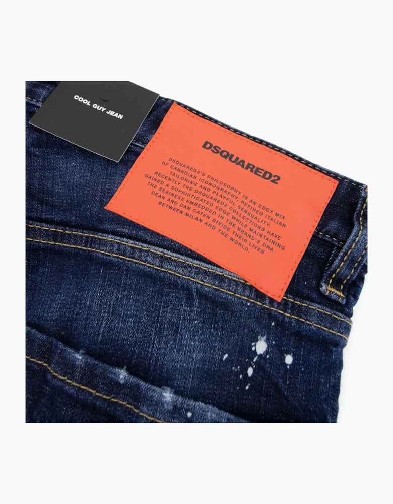 Dsquared2 Cool Guy Milky Wash Tidy Biker Jeans Navy Blue 470