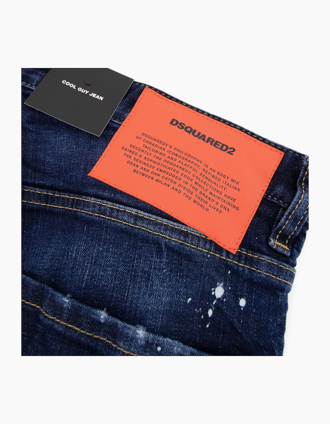 Dsquared2 Cool Guy Milky Wash Tidy Biker Jeans Navy Blue 470