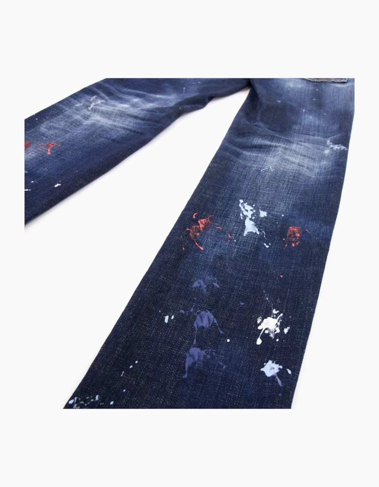Dsquared2 Dark Splater Wash Cool Guy Jeans Navy Blue 470