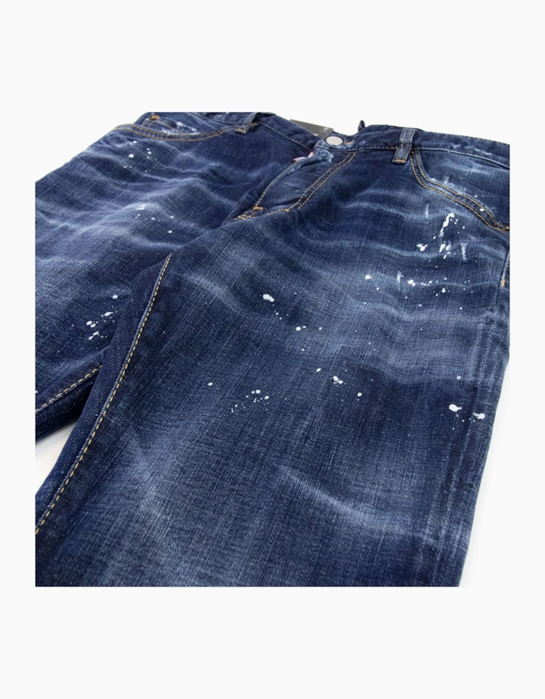Dsquared2 Cool Guy Milky Wash Tidy Biker Jeans Navy Blue 470