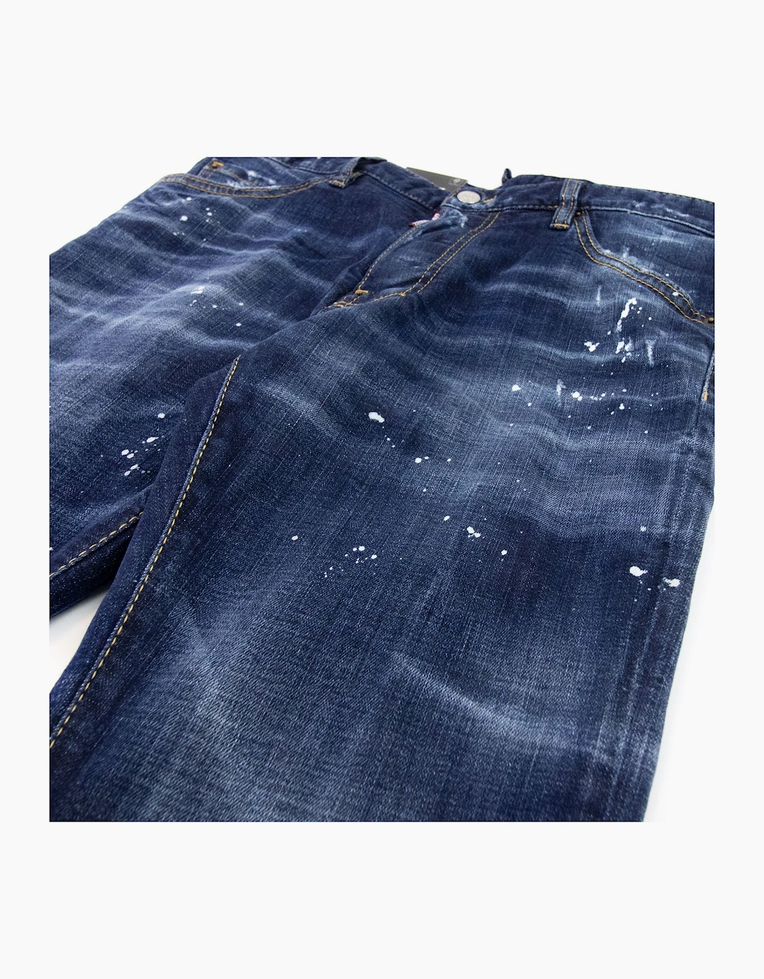 Dsquared2 Cool Guy Milky Wash Tidy Biker Jeans Navy Blue 470