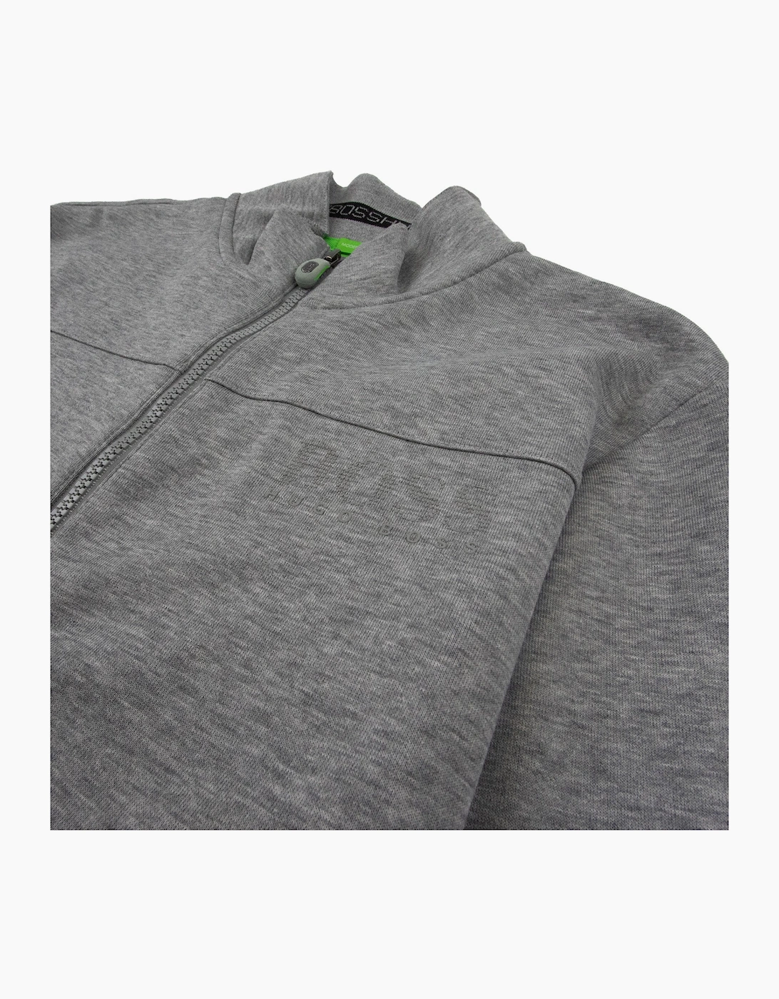 Hugo Boss Zip Up Skaz Funnel Neck Cardigan Grey