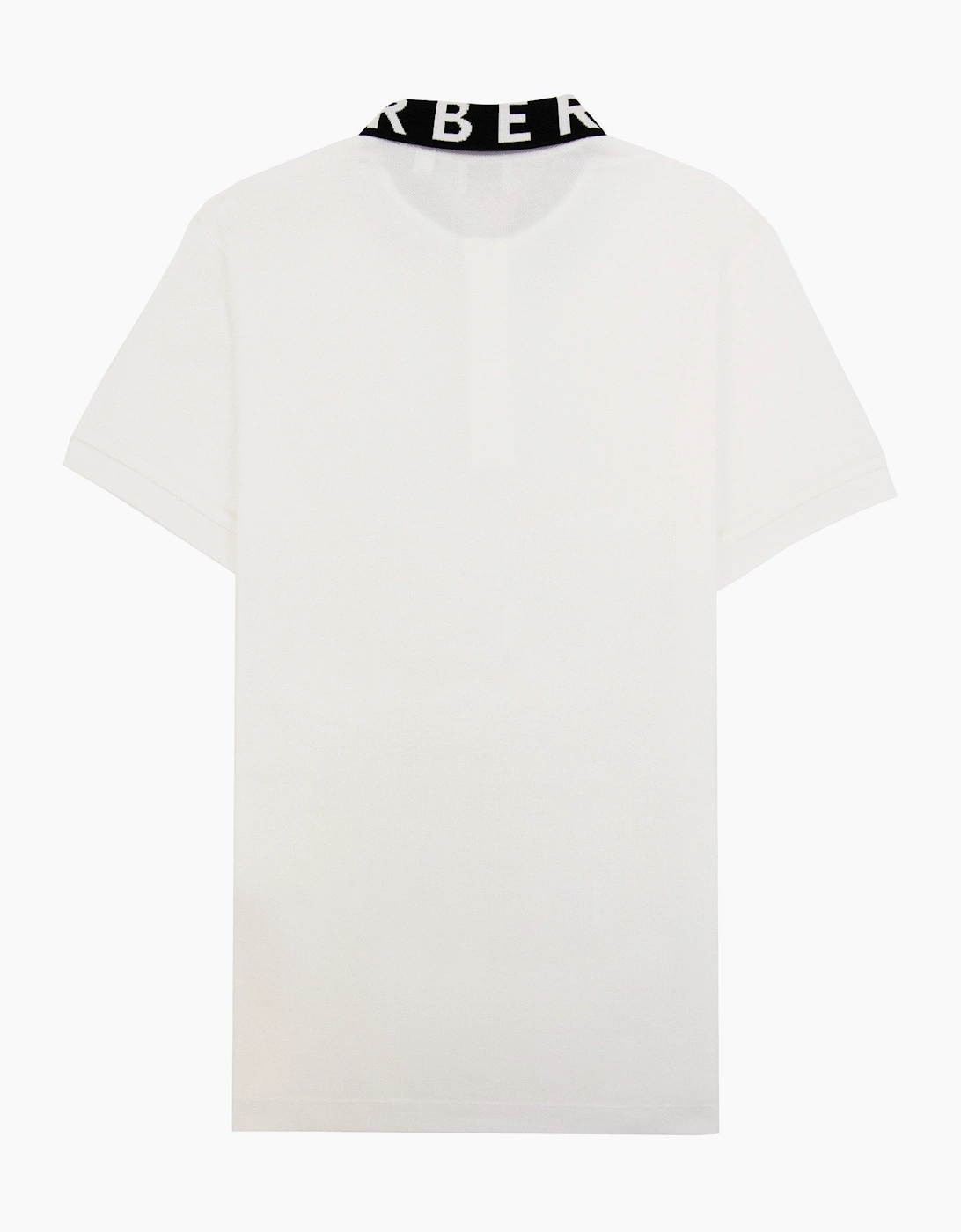 Burberry Ryland Block Collar Writing Polo White