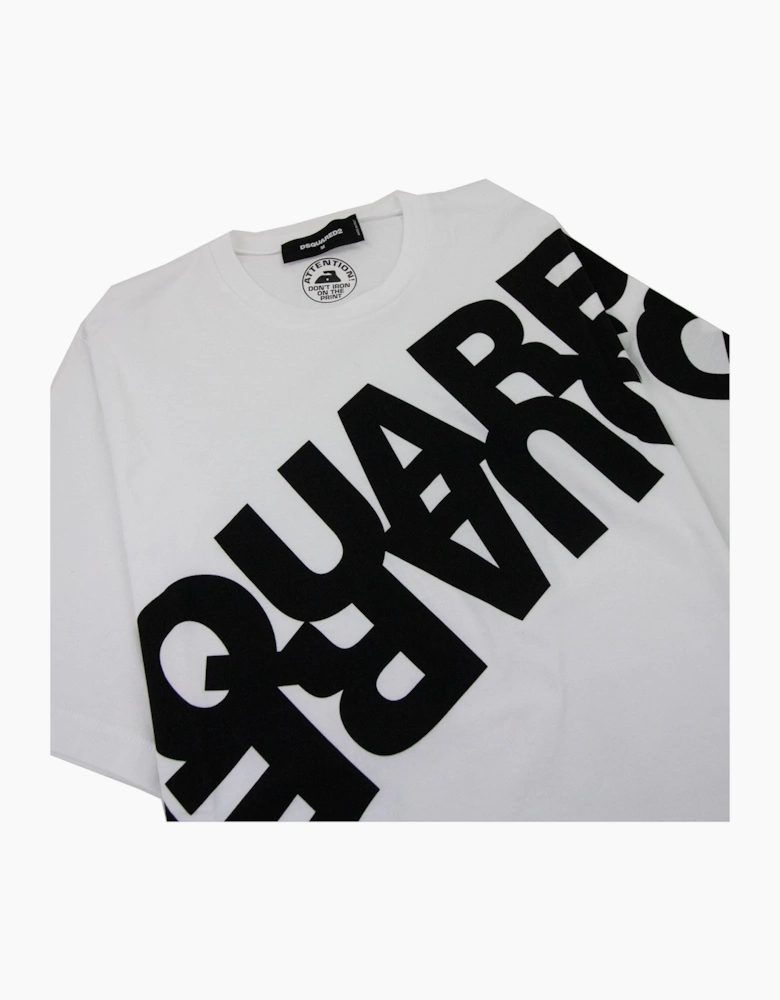 Dsquared2 Diagonal Logo Print Tshirt White