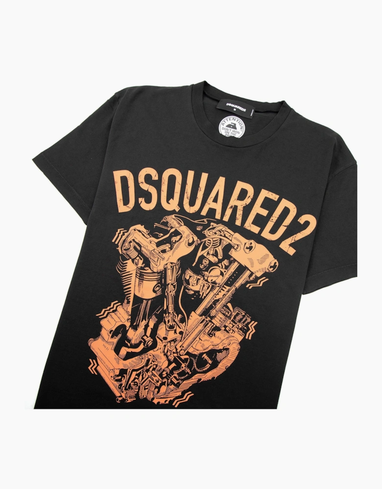 Dsquared2 Graphic Engine Print T-Shirt Black