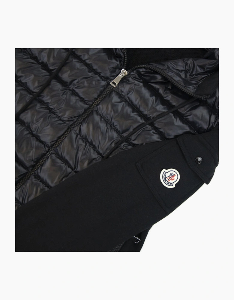 Moncler Women Maglia Hoodied Cardigan Black 999