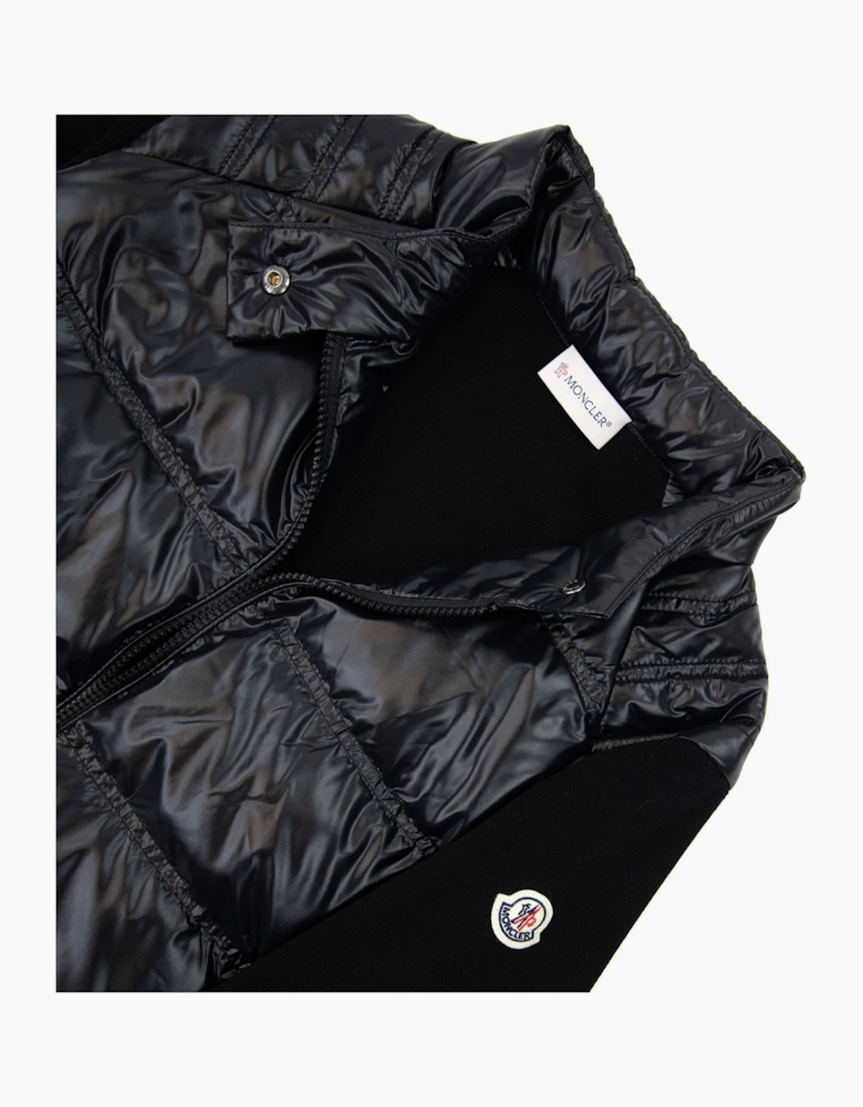 Moncler Women High Neck Shell Knit Cardigan Black 999