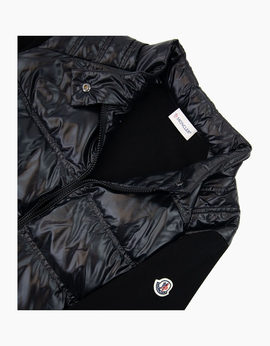 Moncler Women High Neck Shell Knit Cardigan Black 999