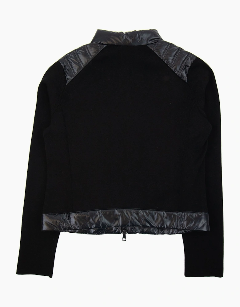 Moncler Women High Neck Shell Knit Cardigan Black 999