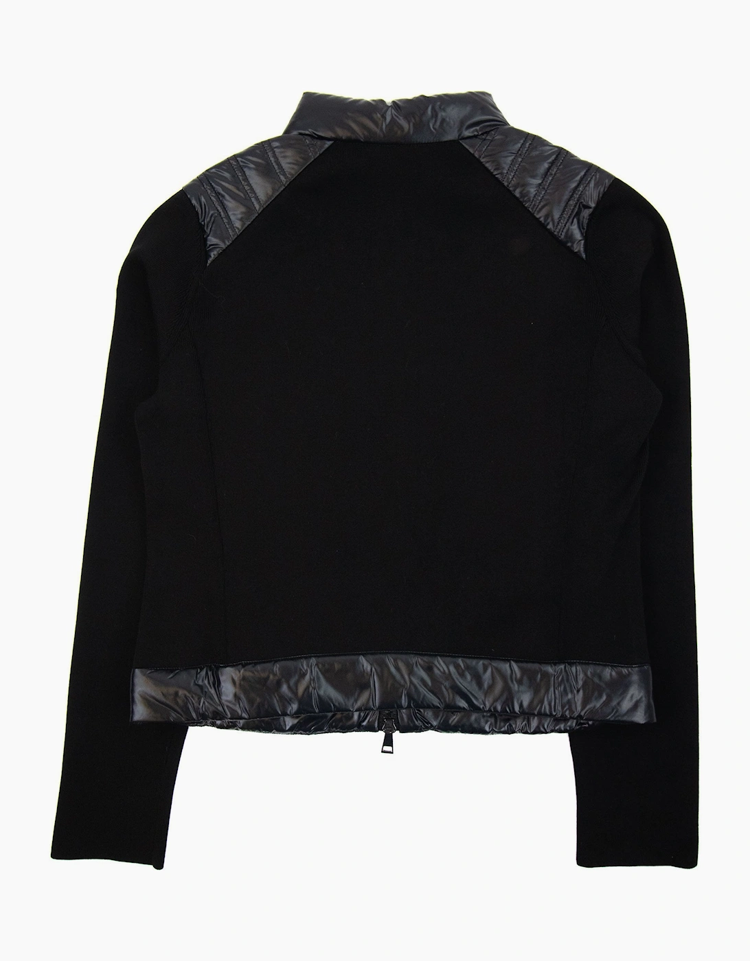 Moncler Women High Neck Shell Knit Cardigan Black 999