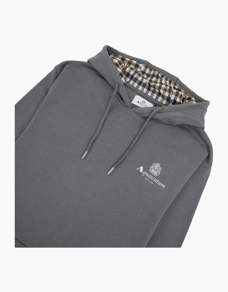 Aquascutum Active Small Logo Hoodie Charcoal