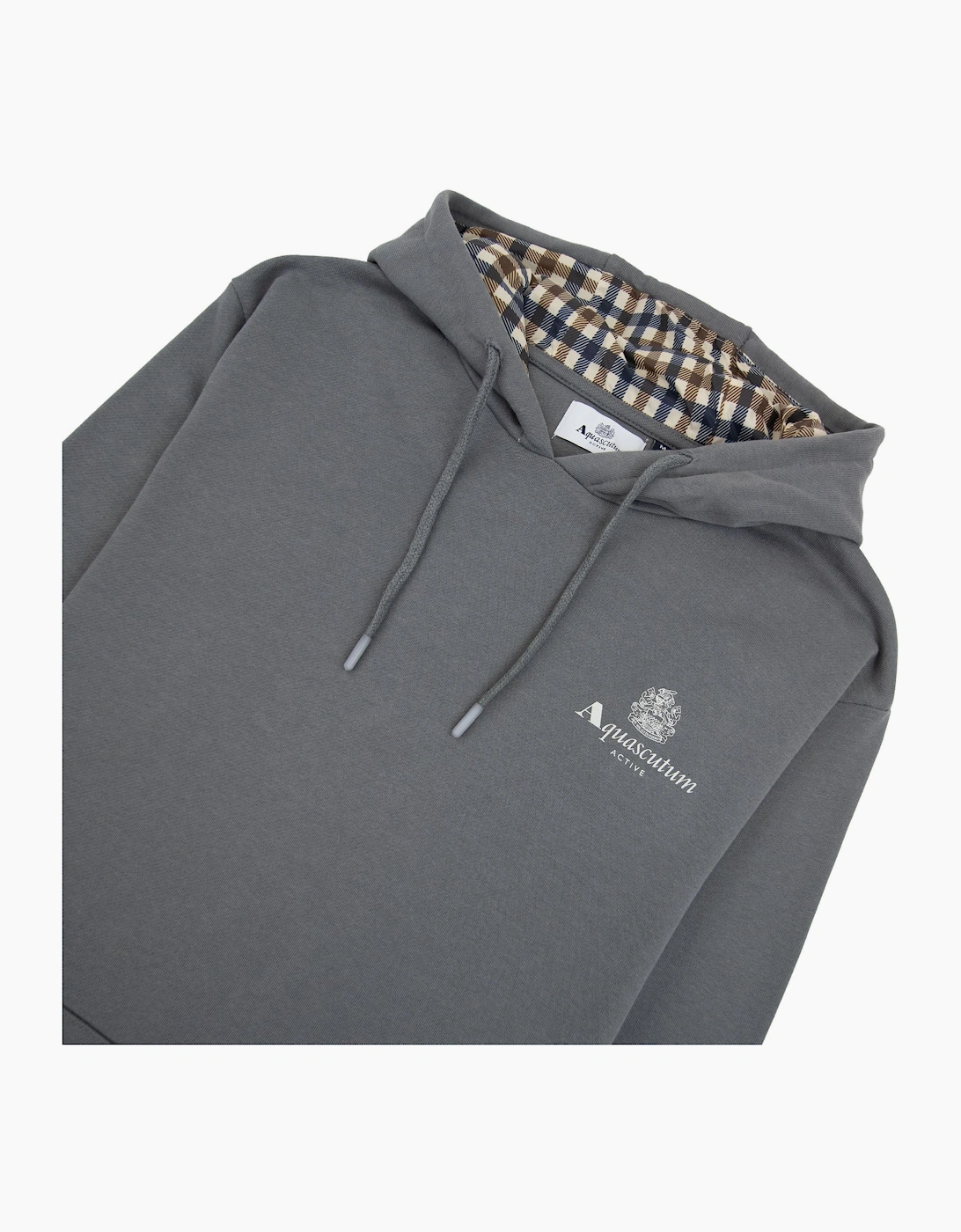 Aquascutum Active Small Logo Hoodie Charcoal