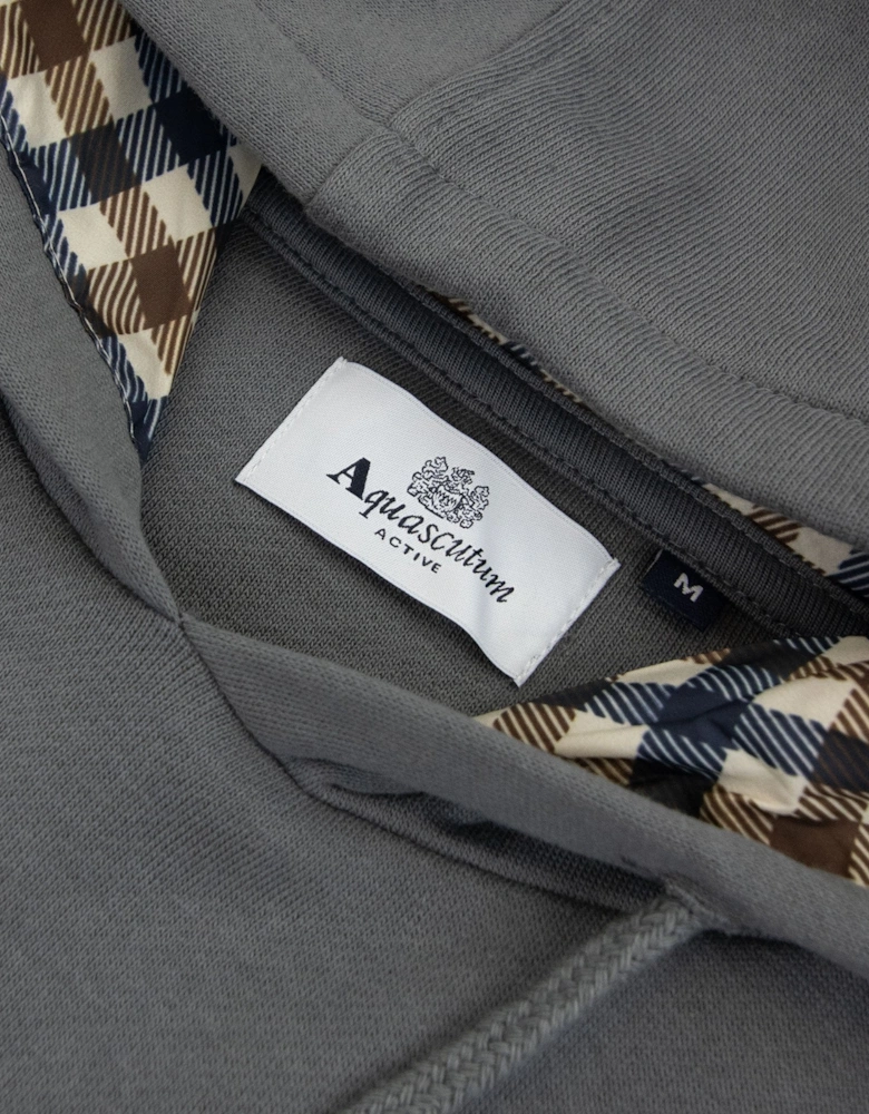 Aquascutum Active Small Logo Hoodie Charcoal
