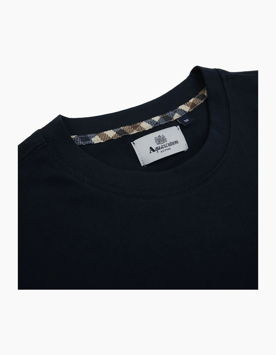 Aquascutum Active Club Check Pocket T Shirt Navy