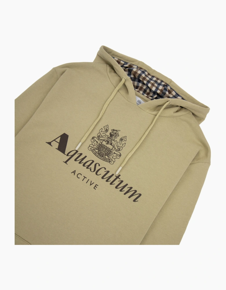Aquascutum Active Big Logo Hoodie Beige