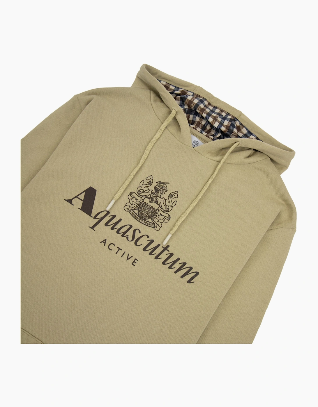 Aquascutum Active Big Logo Hoodie Beige