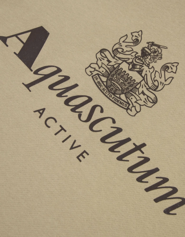 Aquascutum Active Big Logo Hoodie Beige