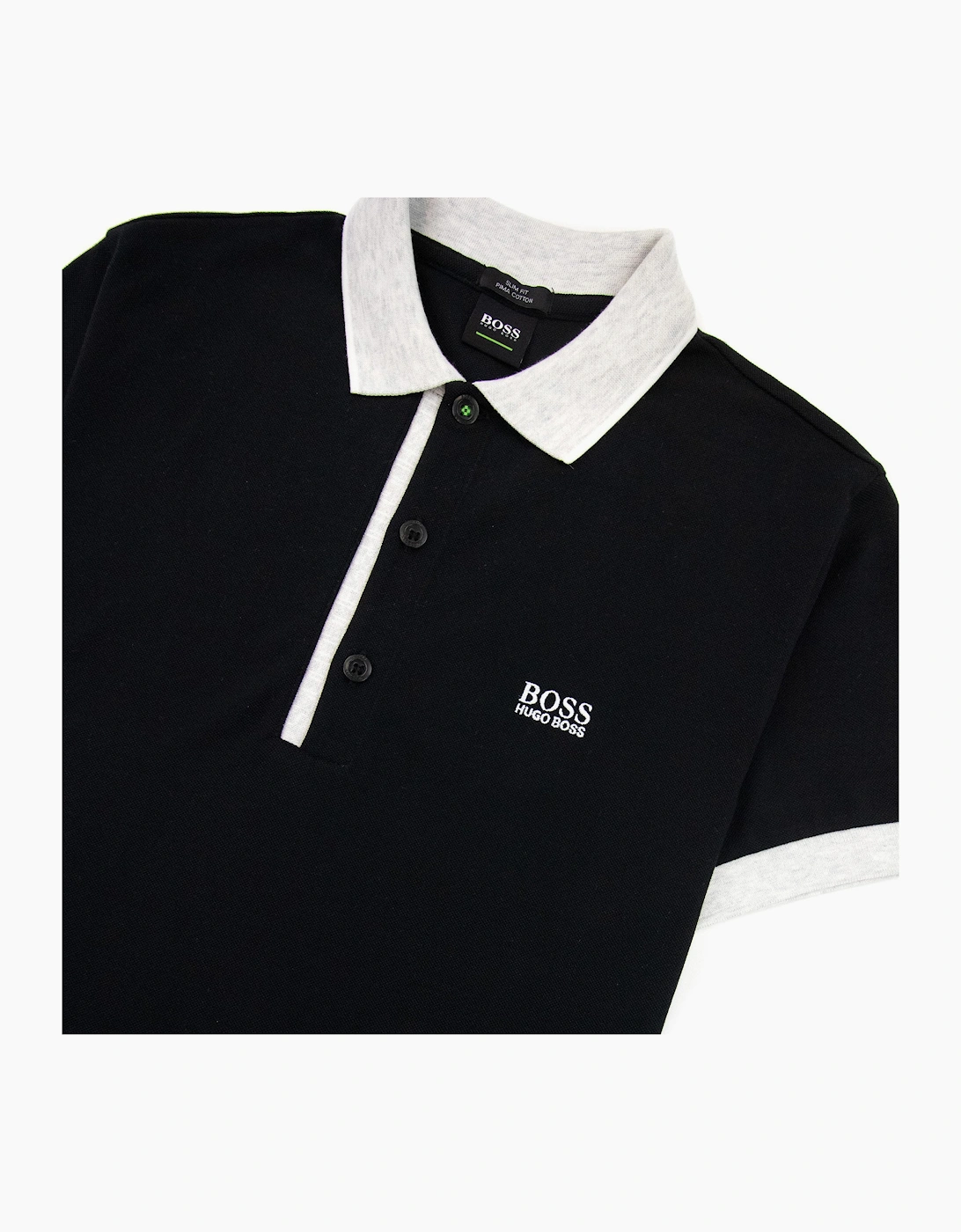 Hugo Boss Paule 4 Short Sleeve Polo Shirt Black Light Grey