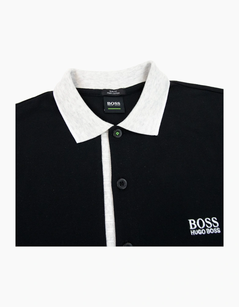 Hugo Boss Paule 4 Short Sleeve Polo Shirt Black Light Grey