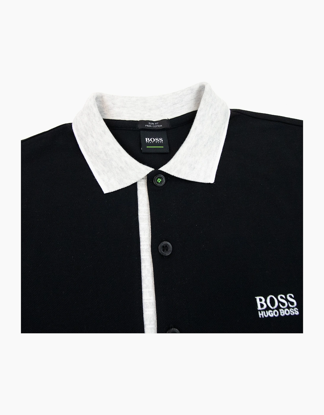 Hugo Boss Paule 4 Short Sleeve Polo Shirt Black Light Grey