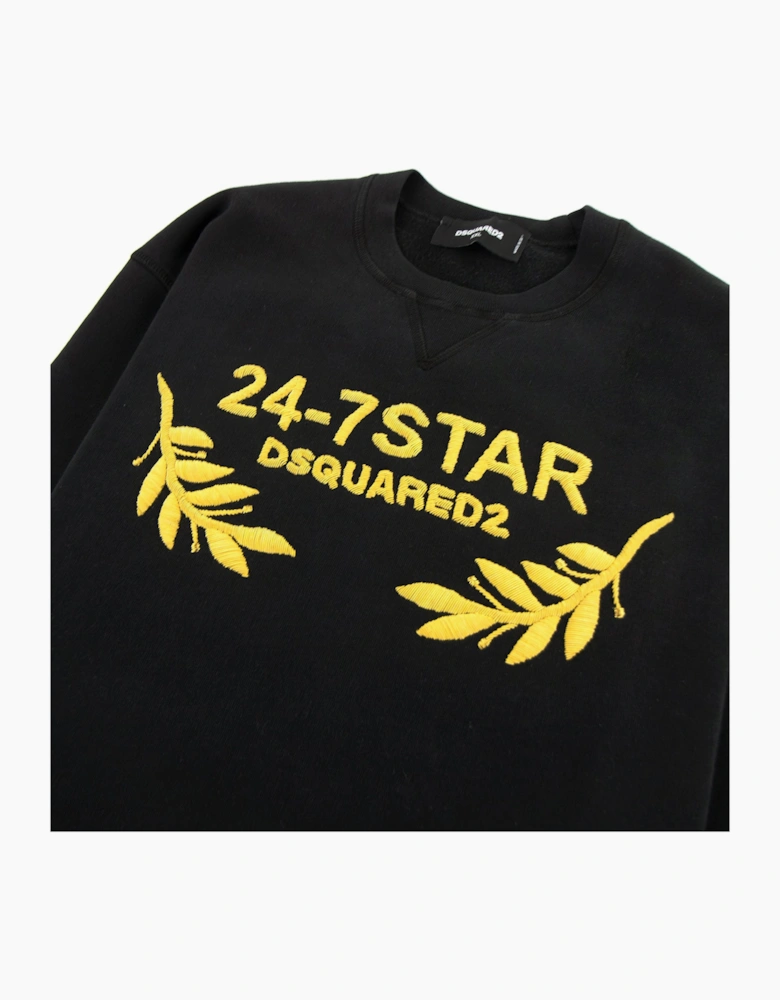 Dsquared2 24-7 Star Embroidered Sweatshirt Black