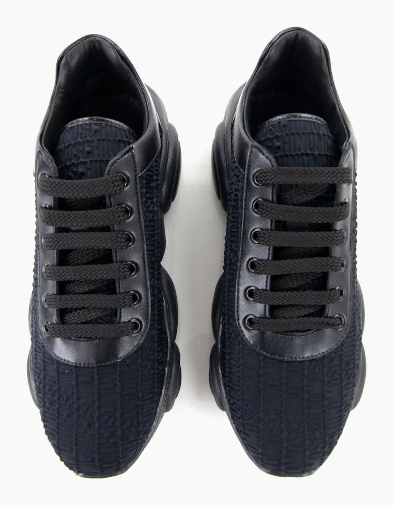 Moschino Couture All Over Logo Teddy Trainers Black