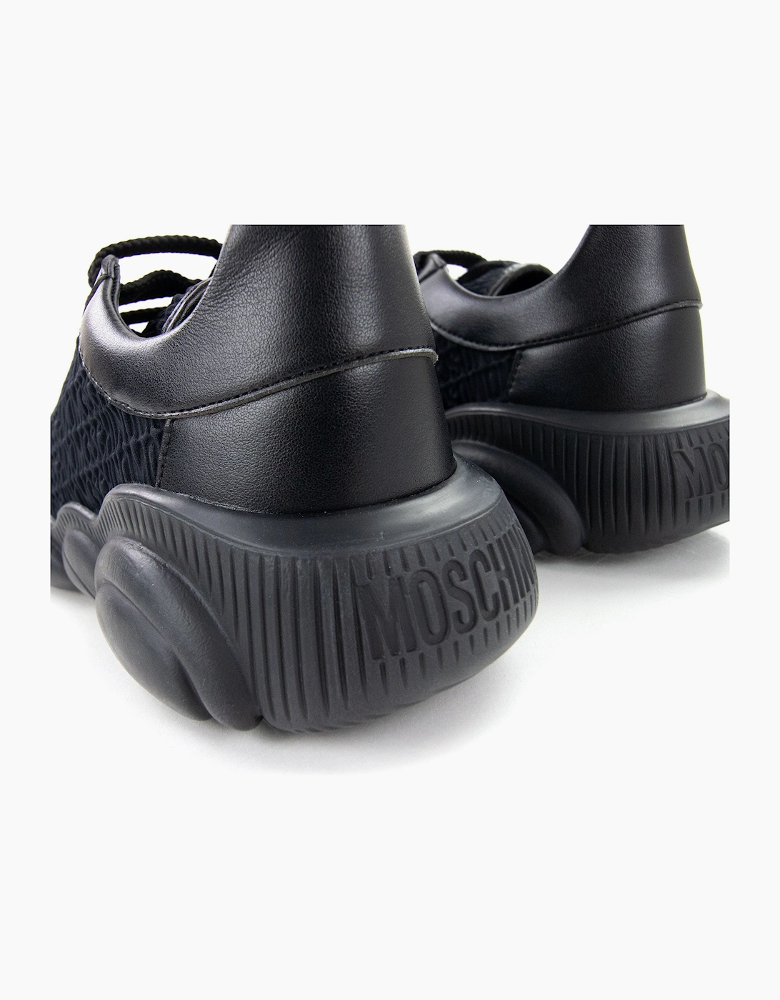 Moschino Couture All Over Logo Teddy Trainers Black