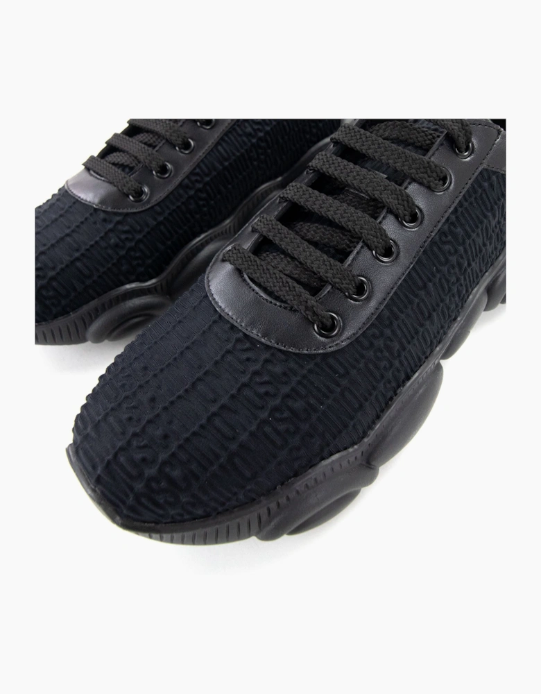 Moschino Couture All Over Logo Teddy Trainers Black