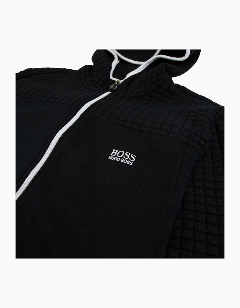 Hugo Boss Saggy Waffle Hooded Jacket Black