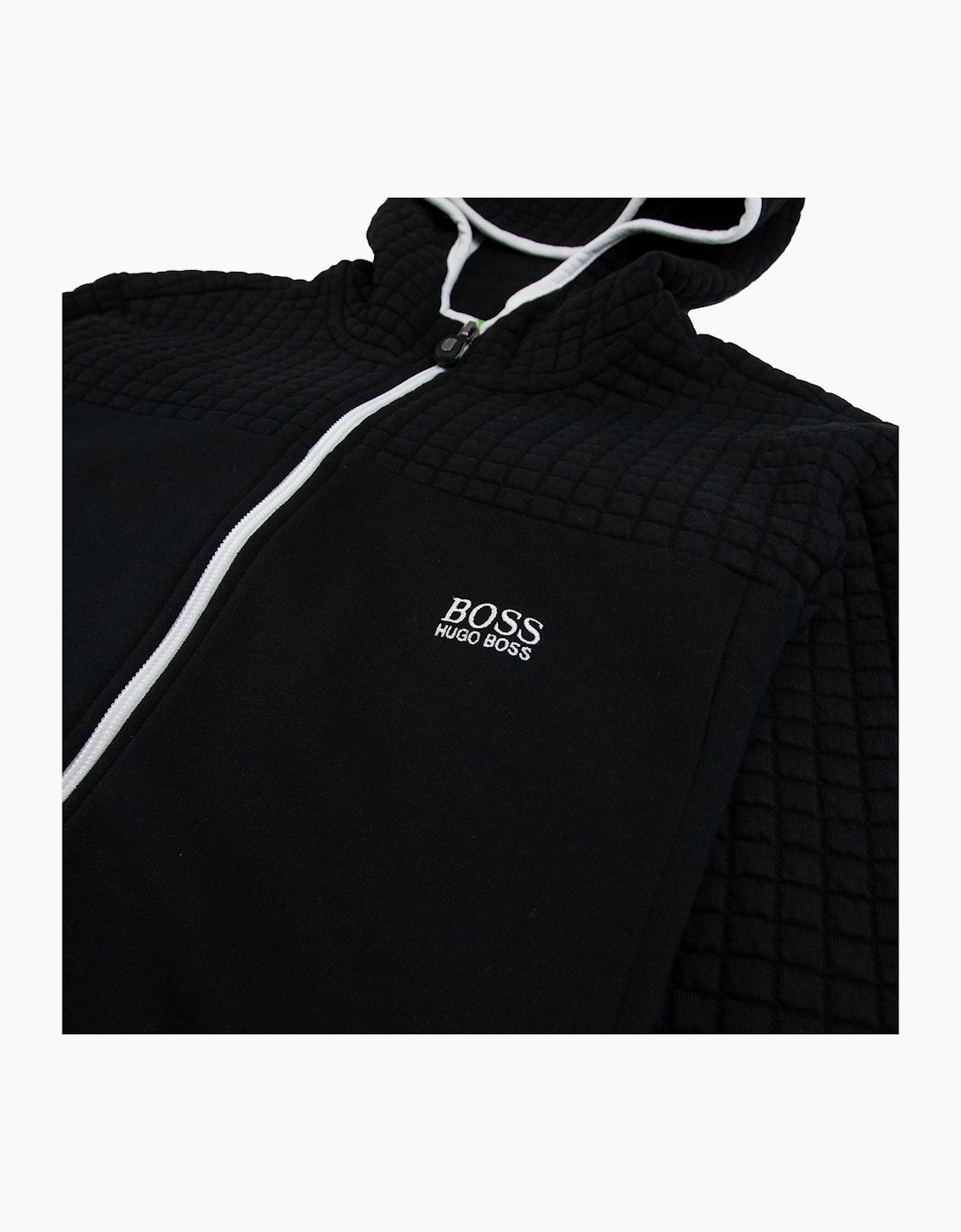 Hugo Boss Saggy Waffle Hooded Jacket Black