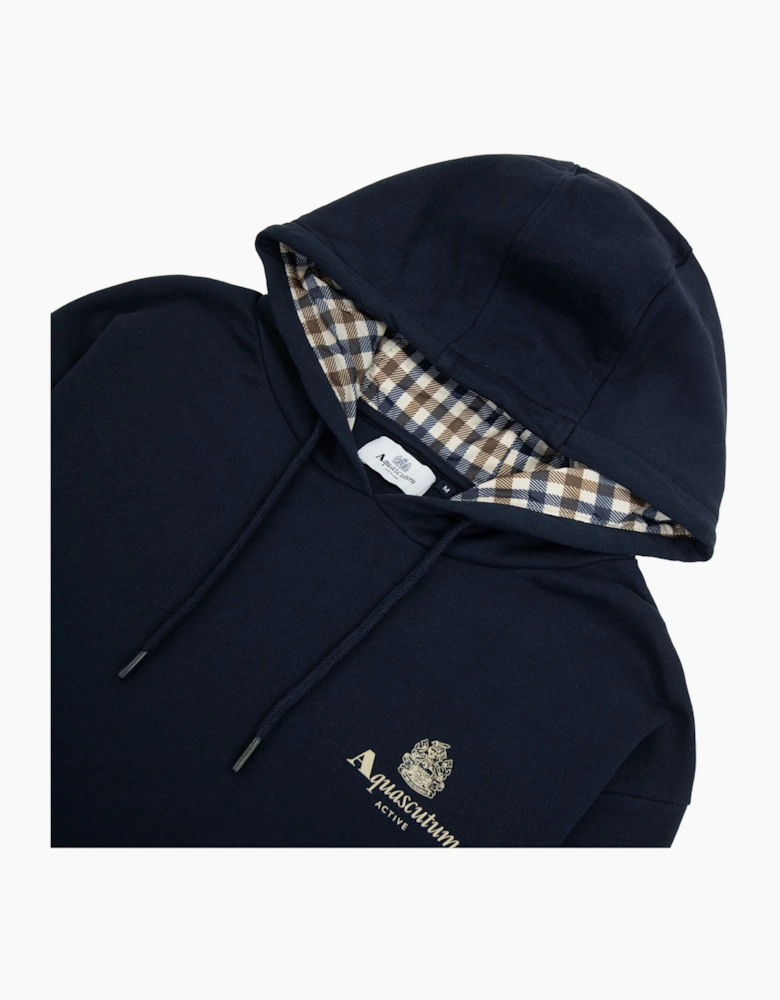 Aquascutum Active Small Logo Hoodie Navy