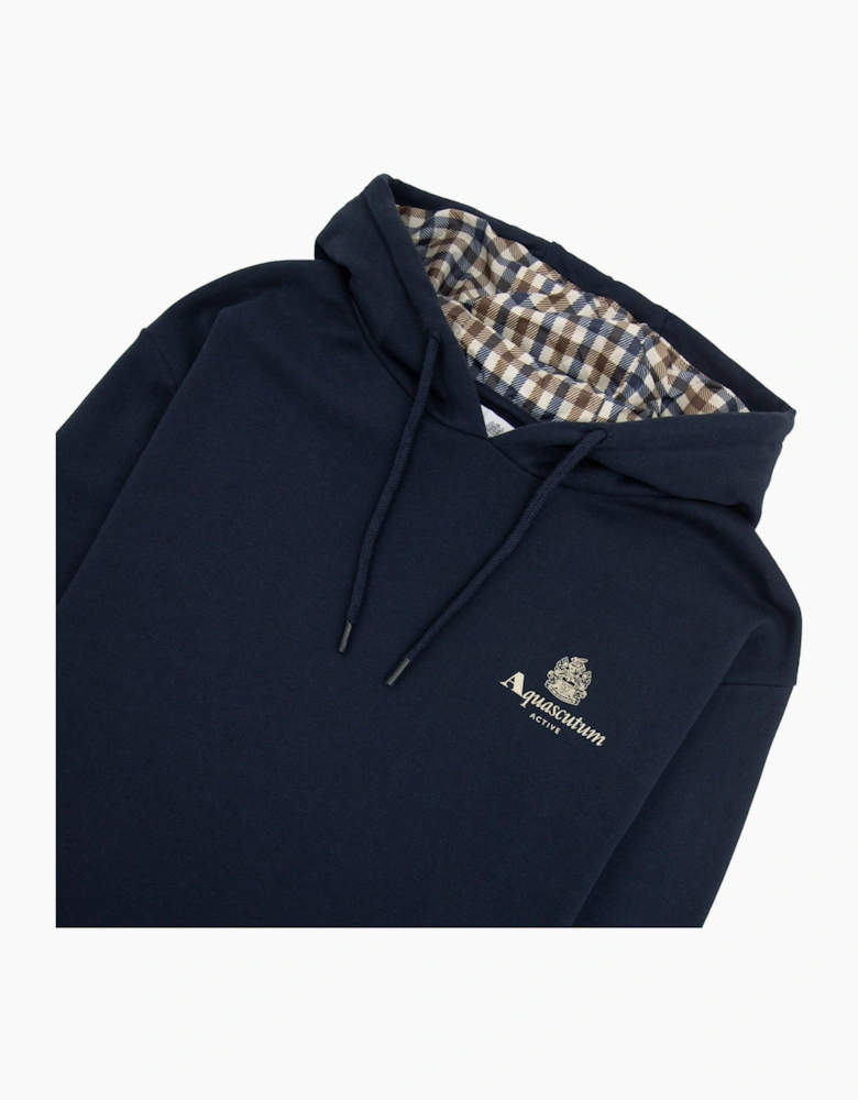 Aquascutum Active Small Logo Hoodie Navy