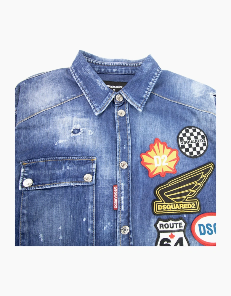 Dsquared2 Patch Logo Denim Shirt Denim