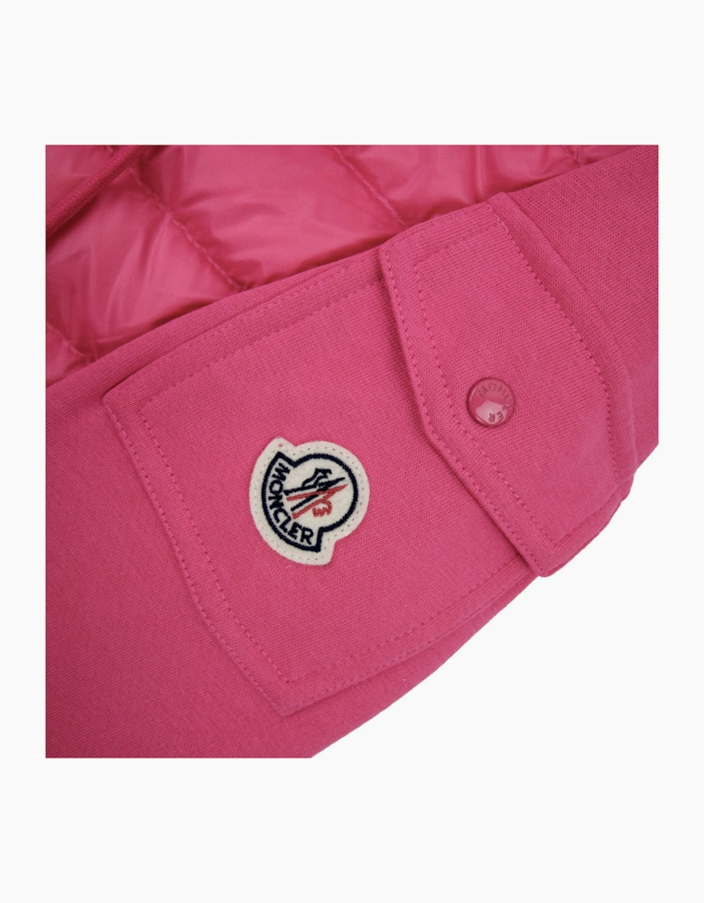 Moncler Women Maglia Hoodied Cardigan Pink 546