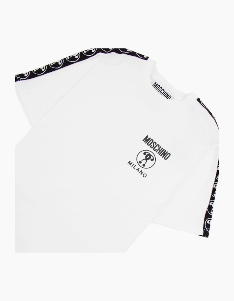 Moschino Couture Double Question Mark Organic Cotton T Shirt White 1001